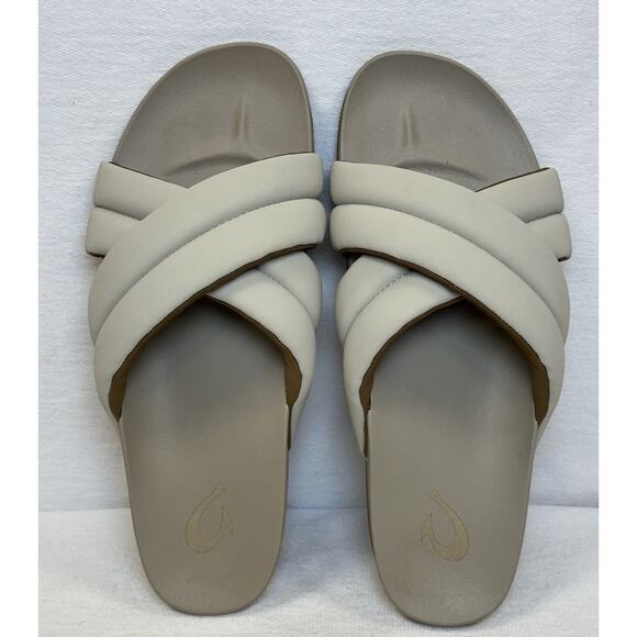 Olukai Hila Women’s Size 10 Comfort Slide Slip On Sandals Cloudy Lt Taupe EUC - Picture 4 of 7